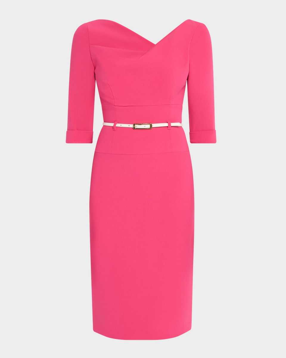 Jackie 3/4-Sleeve Belted Dress